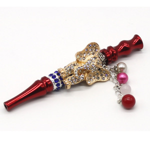 Boquilla Elegante para Cachimba con Diseño de Rana, Punta de Cristal Brillante, Boquilla Metálica Lavable para Shisha, Regalo Colgante - Product Image 4