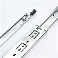 Glissières de tiroir à verrouillage robustes de 51 mm de large, à extension complète, à montage latéral, télescopiques, capacité max. 60 kg, pour coffres à outils, caravanes et utilitaires