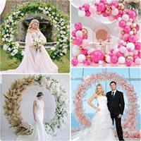 Arche de mariage ronde en fer doré, support de fond pour événements, idéale pour les anniversaires et la décoration nuptiale