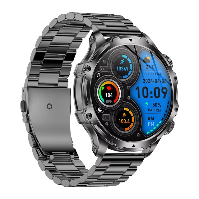 AK75 1.85" Big Screen Full Touch BT Call 100+ Sports Modes IP67 Health Monitor Fitness Tracker  Digital Watch Smart Watch