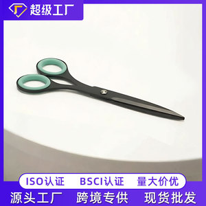 กรรไกรสำนักงานเหล็กทั้งหมด หัวตรงสีดำ สแตนเลสอเนกประสงค์ ใช้ในบ้าน - Product Image 5