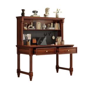 American Style Solid Wood Desk With Bookshelf Storage Home <b>Office</b> <b>Computer</b> Desk For Bedroom Student Writing - Product Image 5