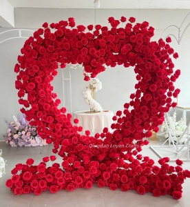 Arreglo de Arco de Flores Artificiales de Rosa Roja en Forma de Corazón, Ecológico, para Decoración de Interiores/Exteriores, Ideal para Propuestas de Matrimonio - Product Image 6