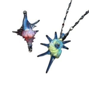 Handmade Imported Material Glass Imitation Conch <b>Shell</b> Pendant Glass Necklace Glass Gift Diy <b>Ornament</b> As Gift - Product Image 5