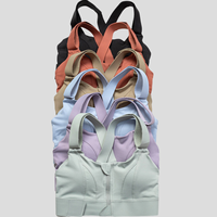 Soutien-gorge de sport grande taille à fermeture éclair avant haute résistance, bretelles réglables en velcro, respirant, pour yoga, course à pied et fitness en extérieur