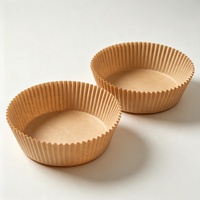 Papiers de cuisson antiadhésifs de qualité alimentaire pour friteuse à air, jetables, avec logo personnalisé pour la cuisson domestique des aliments frits