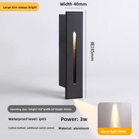 Lampe murale encastrée d'angle à détecteur de mouvement LED en aluminium, blanc chaud 3500K, faisceau de 20 degrés, étanche, pour jardin, allée, hôtel