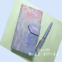 Protège-cahier portable en cuir PU de qualité supérieure avec bords vaporisés à la feuille holographique laser, design créatif pour journal (formats A5/A6)