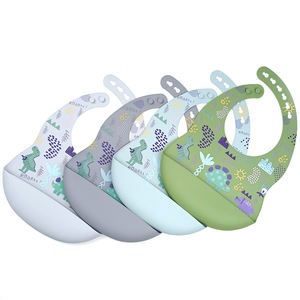 Bavoirs pour bébé en silicone à logo privé personnalisés marque personnalisée BAS quantité minimale de commande design coloré OEM ODM prix d'usine bavoir étanche pour enfants - Product Image 1
