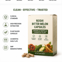 Capsules OEM Premium Reishi Melon Amer - Mélange synergique Ginseng & Propolis pour l'harmonie métabolique et l'équilibre glycémique