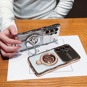 Support de vague transparent électrolytique à grande fenêtre de luxe pour Samsung pour Galaxy S25ultra caméra de coque de téléphone en TPU pour <span class=keywords><strong>S23FE</strong></span> - Product Image 3