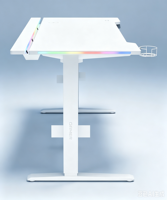Bureau de jeu électrique réglable en hauteur avec lumières LED RGB et chargeur sans fil – Vente en gros