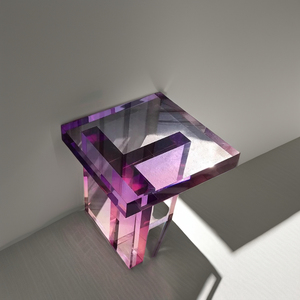 Tùy Chỉnh Trong mờ Màu Tím Tối Giản Phong Cách Hiện Đại Acrylic Bàn Cà Phê <span class=keywords><strong>End</strong></span> Bảng Trang Trí Nội Thất Cho Phòng Khách Sofa - Product Image 3