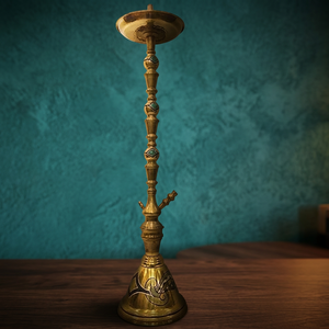 Chicha Farida à trois niveaux en laiton massif peinte à la main pour les voyages, les fêtes et le camping - Style café chicha moderne sur mesure - Product Image 3
