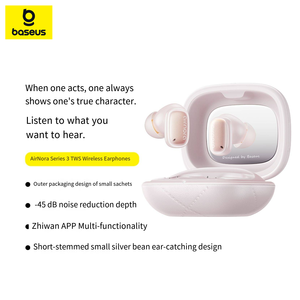 Écouteurs sans fil d'<span class=keywords><strong>occasion</strong></span> Baseus AirNora 3 avec étui de charge - Son de haute qualité, design confortable pour les oreilles, connexion stable, longue autonomie - Product Image 4