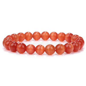 Atacado 8mm Azul Verde Rosa Olho de Gato Calcedônia Stretch Frisado Pulseiras para Homens Moda Olho de Gato Jóias Presentes Cura Pedras - Product Image 6