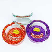 Cendrier Rond en Verre pour Magasins de Tabac, Cendrier Personnalisé avec Logo, Cendrier Portable, Accessoires de Fumeur en Gros