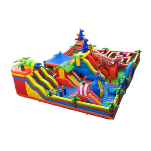 Parc <span class=keywords><strong>de</strong></span> jeux gonflables géant <span class=keywords><strong>de</strong></span> qualité commerciale personnalisé, parc d'attractions extérieur, château gonflable, parcours d'obstacles, garantie <span class=keywords><strong>de</strong></span> 2 ans, sur mesure - Product Image 2
