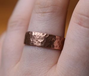 Trendige Meteoritenringe Handgefertigter Gehämmerter Fingerschmuck Personalisierter Herrenring Kupferring Antikbronze Alter <span class=keywords><strong>Ring</strong></span> - Product Image 4