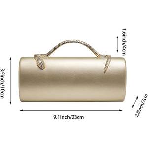 Bolso de mano elegante para mujer con asa de serpiente, material PU, correa de cadena, bolso formal para salir de noche o uso casual. - Product Image 2