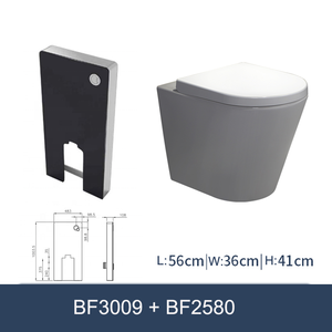 Tanque de Descarga para Inodoro de Vidrio Negro, Tanque de Agua para Inodoro Montado en el Suelo - Product Image 4
