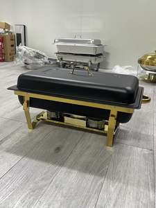 Portatile di lusso 9L Set di scalpellini da Buffet in oro nero pieghevole in acciaio inox stufa per contenitori per cibo da Picnic all'aperto - Product Image 3