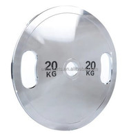 Plaques de poids calibrées en acier chromé Eric Grip 45 lb, construction monobloc, usinées CNC, pour entraînement de musculation et haltérophilie