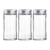 Bocaux en verre à épices Bouteille à épices ronde Conteneur à poivre Pot à épices de cuisine en verre