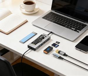 8-in-1 Multiport <strong>USB</strong> C Aluminum Alloy Docking Station with SSD Box 4K30Hz 10Gbps <strong>USB</strong> 100W PD Type-C Hub for Windows Mac iPad Pro - Product Image 5