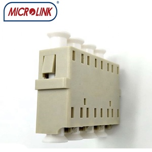Color beige LC/UPC OM2 MM Conector <span class=keywords><strong>de</strong></span> brida cuádruple Adaptador <span class=keywords><strong>de</strong></span> fibra óptica LC Acoplador cuádruple FTTH <span class=keywords><strong>PON</strong></span> - Product Image 3