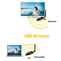 Émetteur-récepteur audio-vidéo sans fil 1080P 50M compatible 5G pour ordinateur portable, PC, TV, moniteur, projecteur