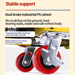 Carro Elevador Móvil Plegable de Acero de Cuatro Ruedas con Capacidad de 500 kg, <span class=keywords><strong>Plataforma</strong></span> Elevadora Hidráulica Manual Tipo Tijera para Uso Industrial - Product Image 5