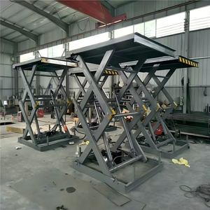 رافعة مقصية ثابتة شديدة التحمل بهيكل فولاذي متين مع حبل رفع لمهام الجراج العادية - Product Image 1