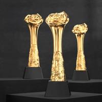 Trophée personnalisé Excellent Employé Rose Flower Trophy Award avec base noire en cristal