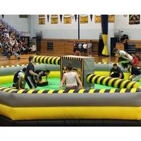 Hualong - Vente en gros usine chinoise - Jeu d'aventure gonflable sportif en PVC pour 6 personnes, avec fonctions de saut et de rotation, à effet de lave explosive et de nuages de fumée
