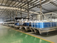 Allsea-Ponton de loisir en aluminium de 22 pieds, tritoon familial, bateau privé à rames avec moteur hors-bord à vendre