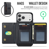 Étui de luxe en cuir pour iPhone 18 Pro Max, magnétique et détachable 2-en-1, avec porte-cartes RFID, compatible iPhone 18, 17e, 16, 15