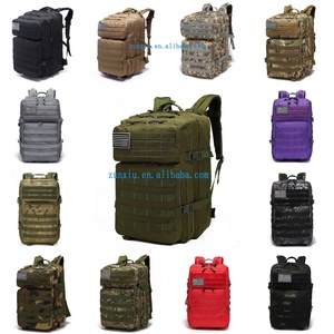 Double Shoulder 3P Large Capacity Crossbody Hunting Heavy Duty <strong>Black</strong> Nylon Rucksack Molle 45L Tactical <strong>Backpack</strong> - Product Image 5