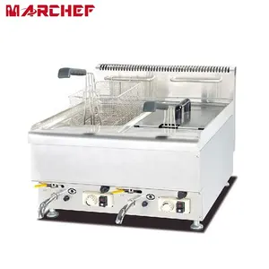 CE Commercial table top stainless steel 12l*2 two tank Cooking Electric Fish and Chips Fryer range