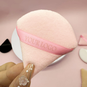 Borla de Maquillaje Triangular de Terciopelo con Logotipo Personalizado, Borla de Algodón para Fijar Maquillaje, Herramienta Cosmética Suave para el Rostro - Product Image 5