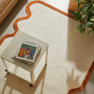 Alfombra KNOT con mechones a mano, alfombra blanca sólida con forma geométrica moderna para el hogar y el hotel, regalo de calentamiento para la sala de estar, tamaño personalizado disponible - Product Image 1