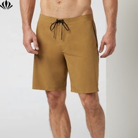 Shorts de plage et de surf pour hommes avec logo personnalisé, tissu extensible à séchage rapide, poche zippée