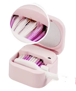 Portable Mini <b>Toothbrush</b> Sanitizer <b>Case</b> with Ultraviolet Light Pink Plastic Cover for Electric and Manual <b>Toothbrushes</b> - Product Image 2