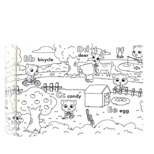 Rouleaux de papier <span class=keywords><strong>d</strong></span>écalé KEYBABY TOM Cat Newspaper de 2 m de long avec crayons pour kits de peinture en famille (logo personnalisé disponible) - Product Image 1