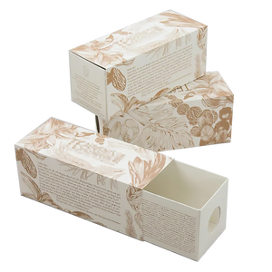 Bán buôn tùy chỉnh dập nóng cấp thực phẩm có thể tái chế Kraft Hộp ngăn kéo Hộp quà tặng cho bánh kẹo sô cô la trà kéo ra hộp xjm - Product Image 2