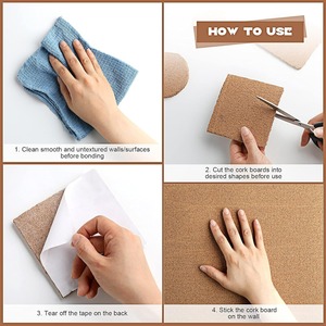 <span class=keywords><strong>Bacheca</strong></span> in Sughero Ecologica Autoadesiva 60\" X 12\" Spessore 8 mm Mini Pannello Murale Senza Cornice con Puntine - Product Image 6