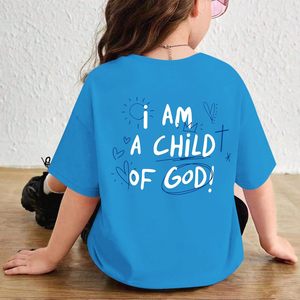 Camiseta FOXA I Am A Child Of God para niños y niñas, camiseta gráfica de algodón religiosa cristiana, Top de verano, corte Regular Unisex - Product Image 3