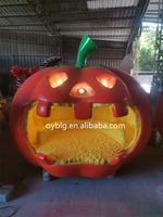 Chaise de citrouille de siège de citrouille d'Halloween en fibre de verre de 7 pieds de hauteur avec décoration légère