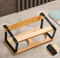 Nouveau support de gamelle en bois de bambou pour chien et chat, double gamelle pour animaux de compagnie, mangeoire surélevée en bois réglable pour chiens et chats de petite et moyenne taille