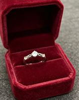 Bague en argent 925 avec zircon, motif herbe bouclée, classique et simple, sertie de griffes, pour femme